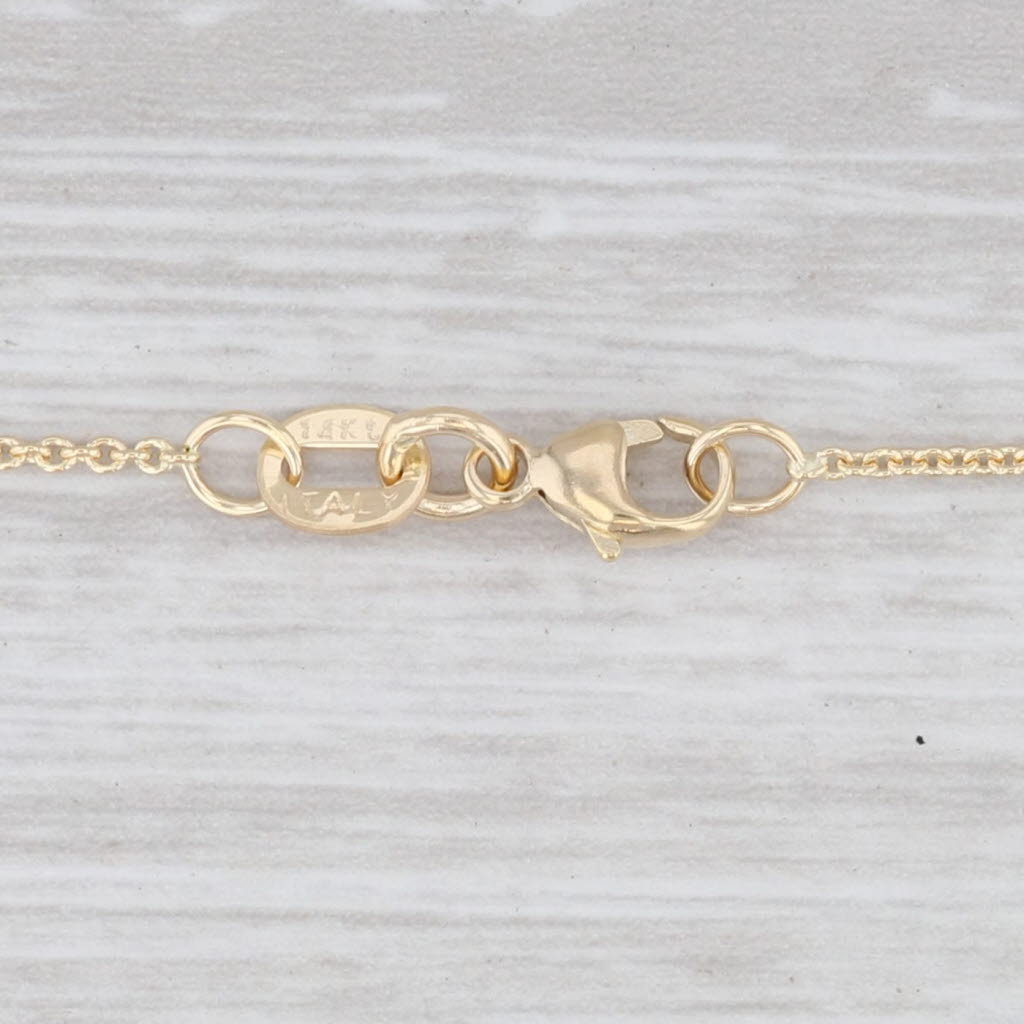 Light Gray New Cable Chain Necklace 14k Yellow Gold 1mm Lobster Clasp 16-18" Adjustable