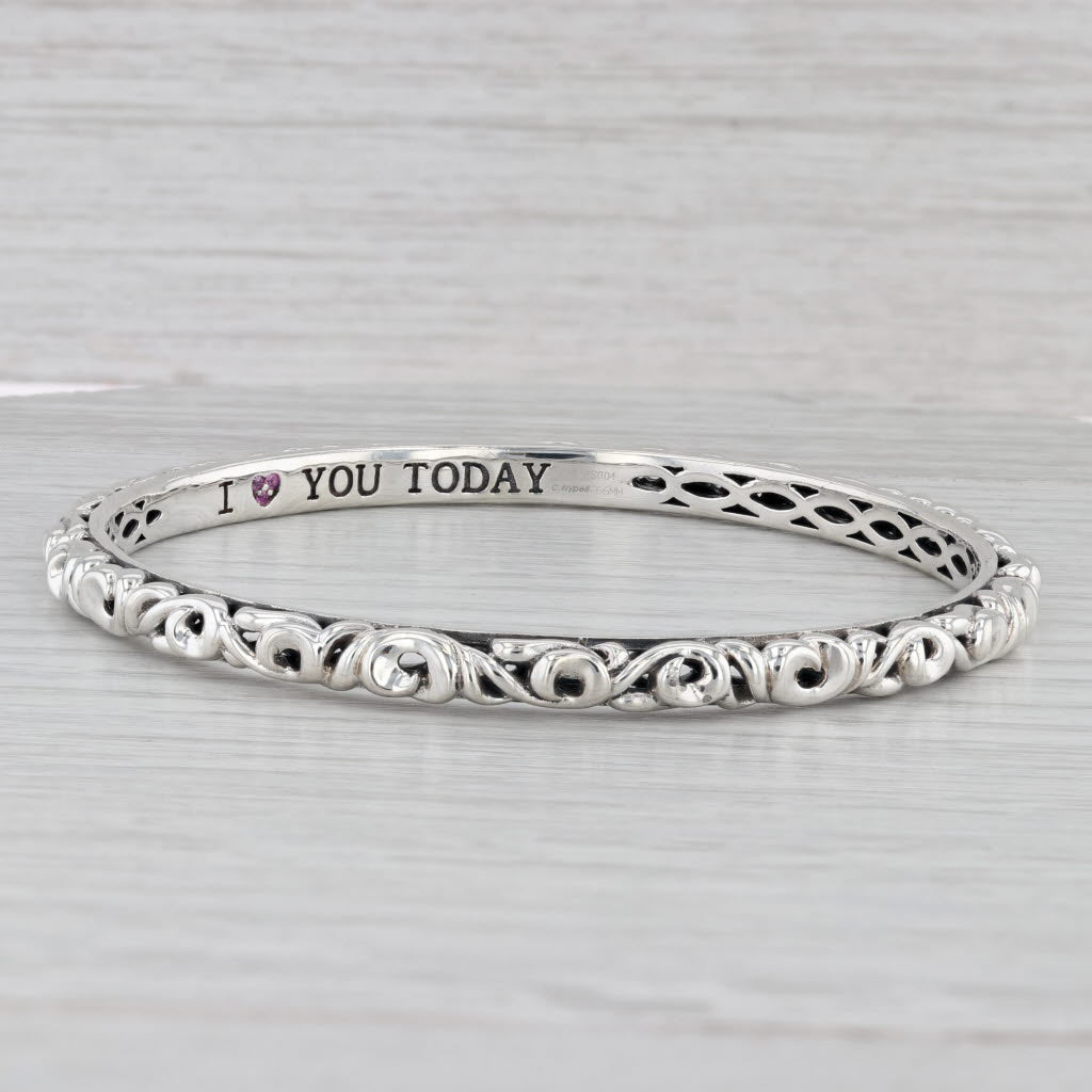 Gray Charles Krypell I Love You Today Sapphire Bangle Bracelet Sterling Silver