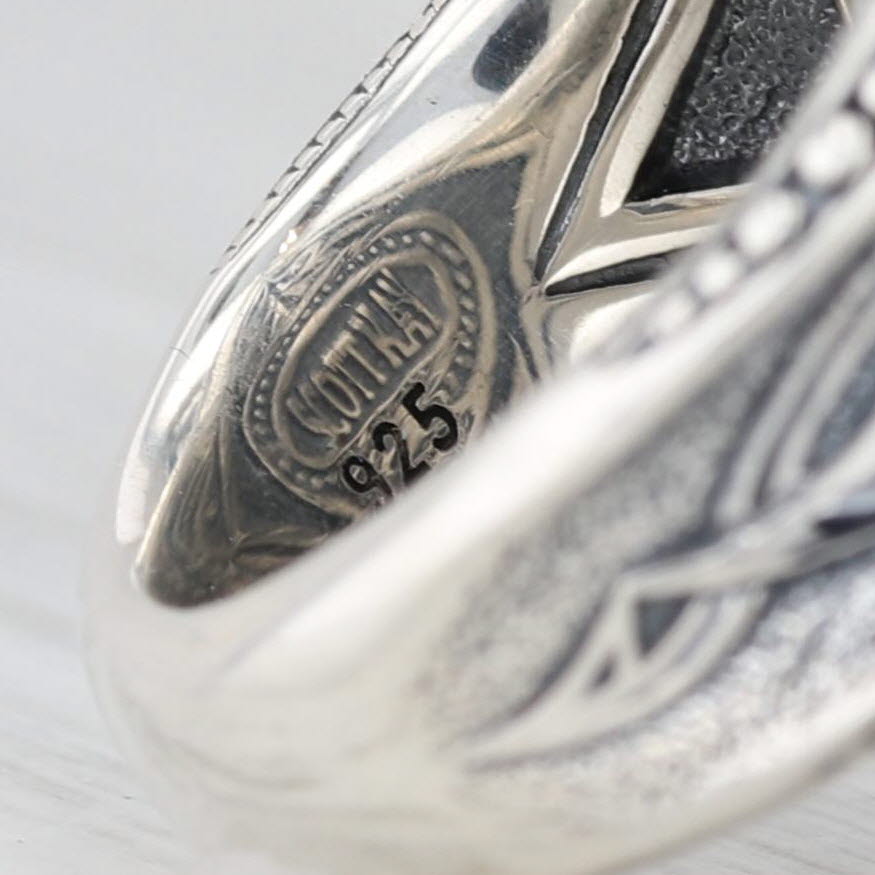 Light Gray Scott Kay Ornate Cubic Zirconia Statement Ring Sterling Silver Size 5
