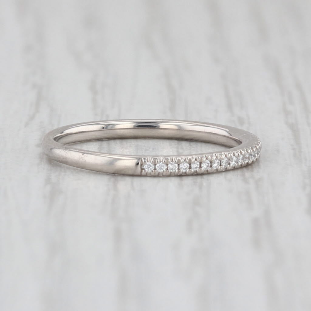 0.32ctw Diamond Wedding Band 14k White Gold Size 7 Stackable Ring