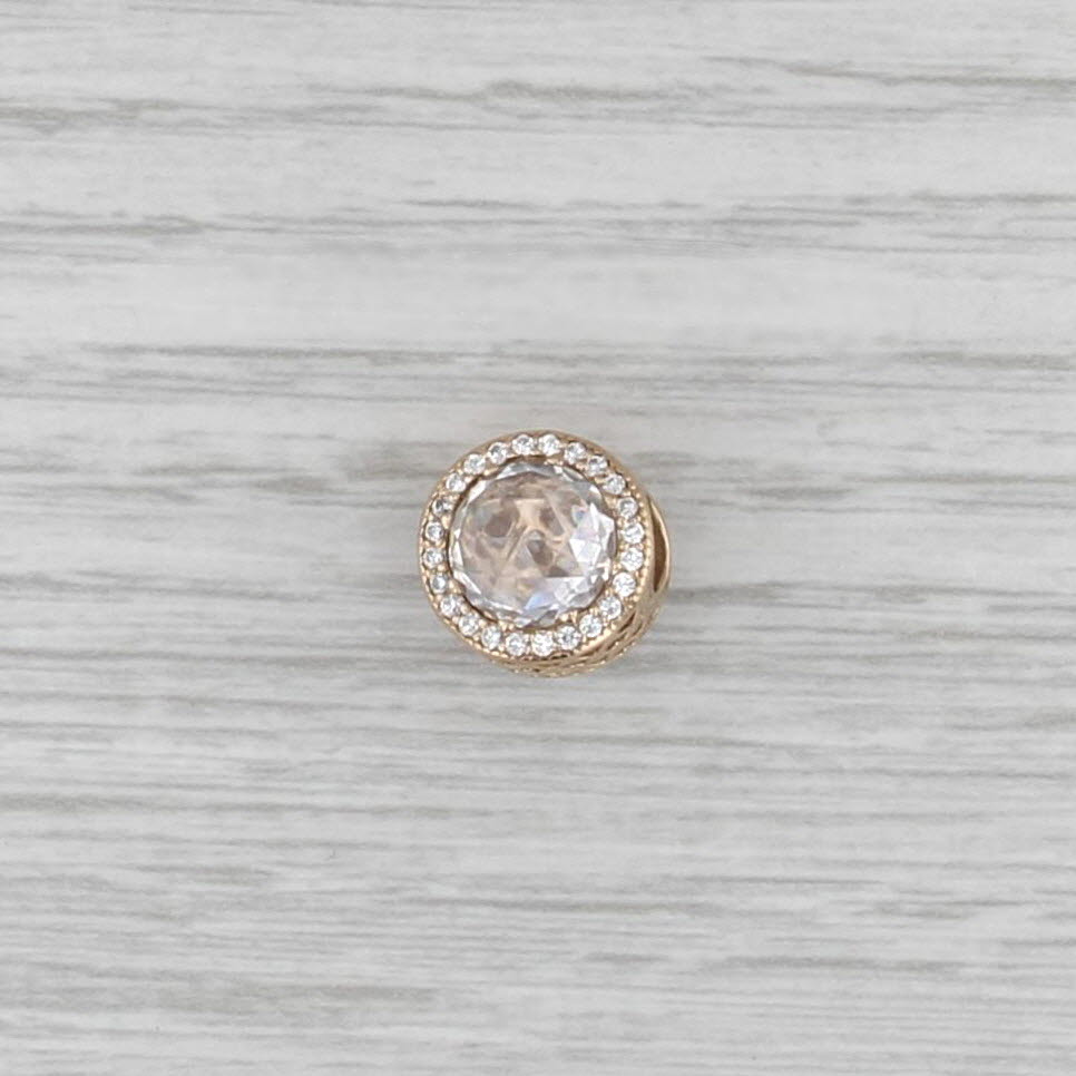 Authentic Pandora Radiant Hearts Charm 750843CZ 14k Gold Bead