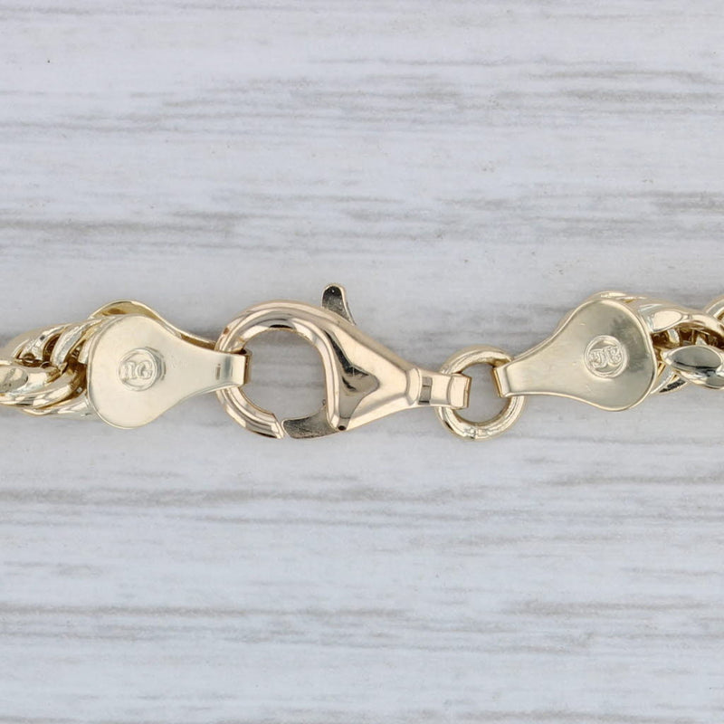 Gray 28" 5.2mm Curb Chain Necklace 10k Yellow Gold Lobster Clasp