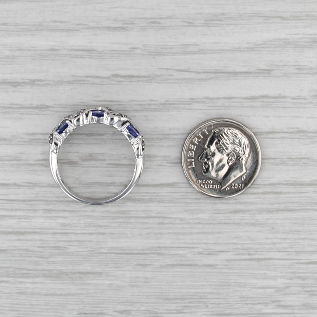 1.31ctw Tanzanite Diamond Ring 14k White Gold Size 6.75-7 Stackable