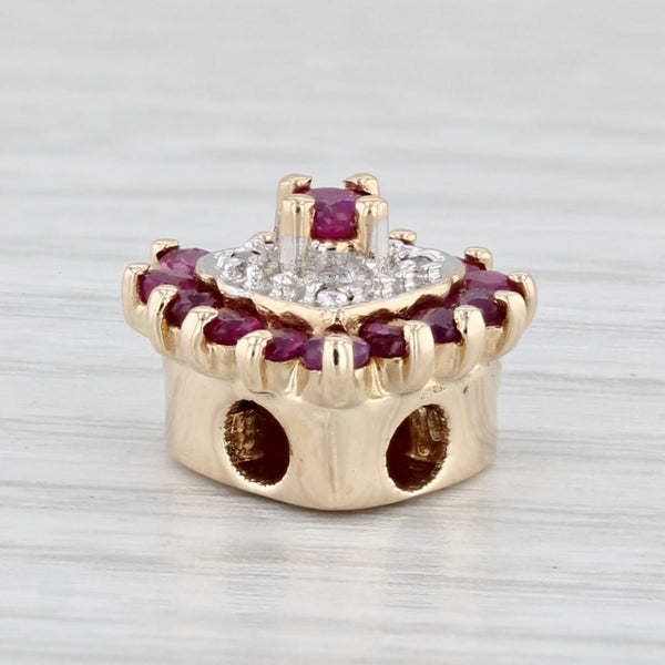 Richard Klein Ruby Heart Slide Bracelet Charm 14k Yellow Gold Vintage