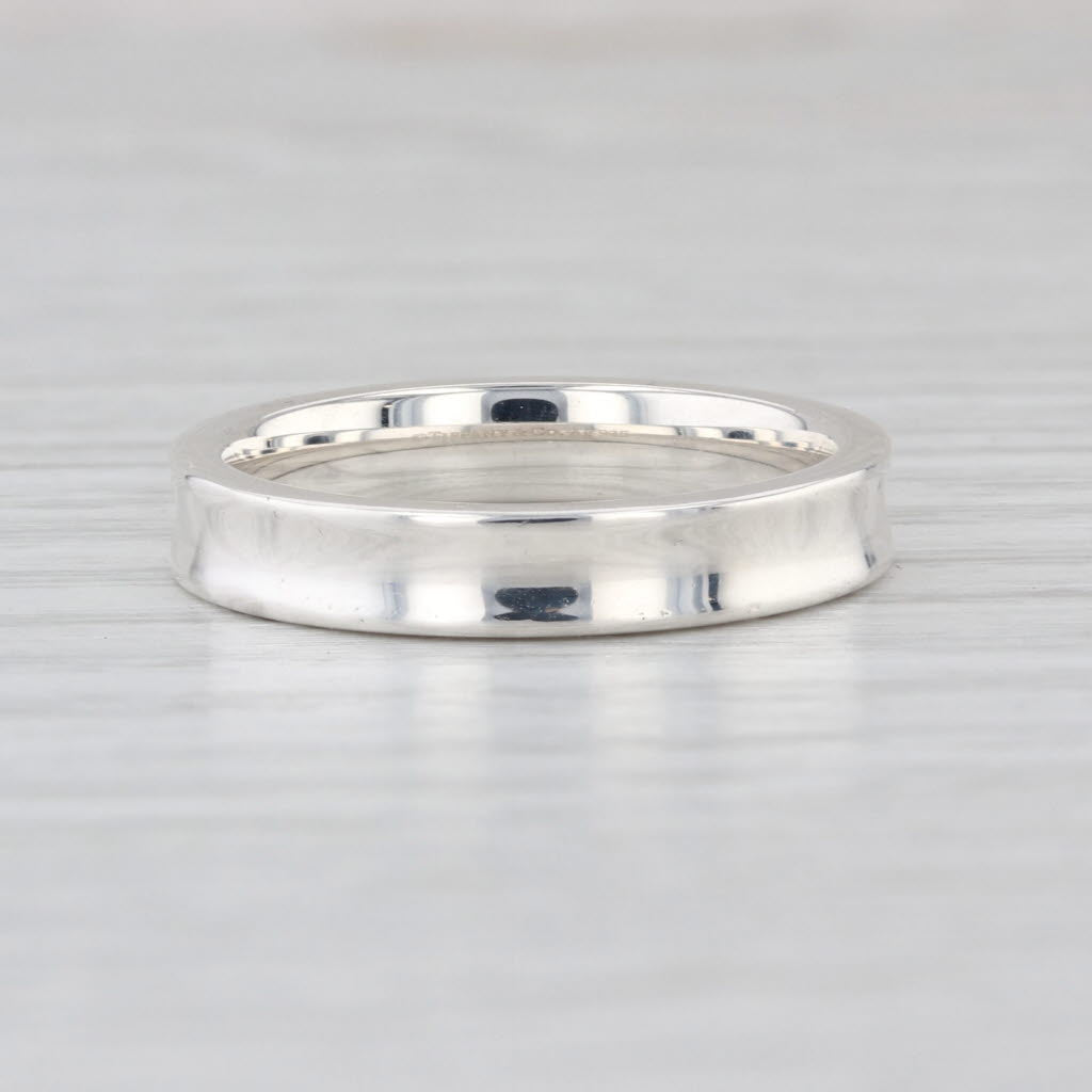 Tiffany & Co 1837 Narrow Band Ring Sterling Silver Box Bag Pouch Size 8