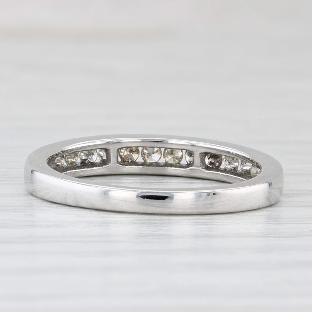 Light Gray 0.20ctw Diamond Wedding Band 10k White Gold Size 7 Stackable Band