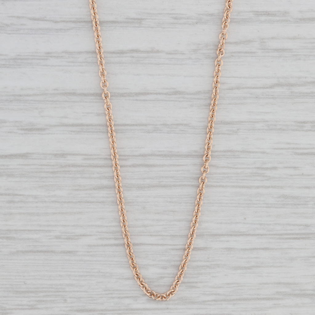 Gray 18" Cable Chain Necklace 10k Yellow Gold 1mm