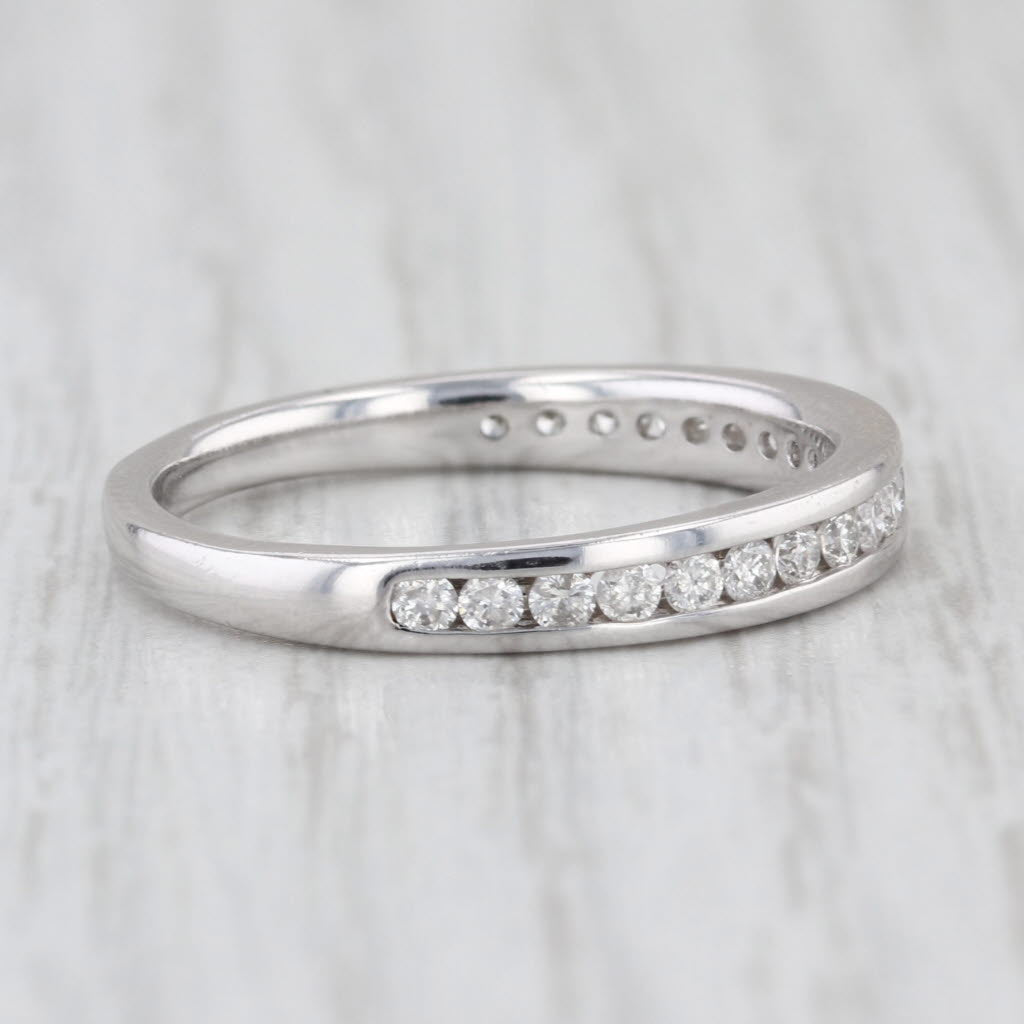 0.40ctw Diamond Wedding Band 10k White Gold Size 8.75 Stackable Anniversary Ring