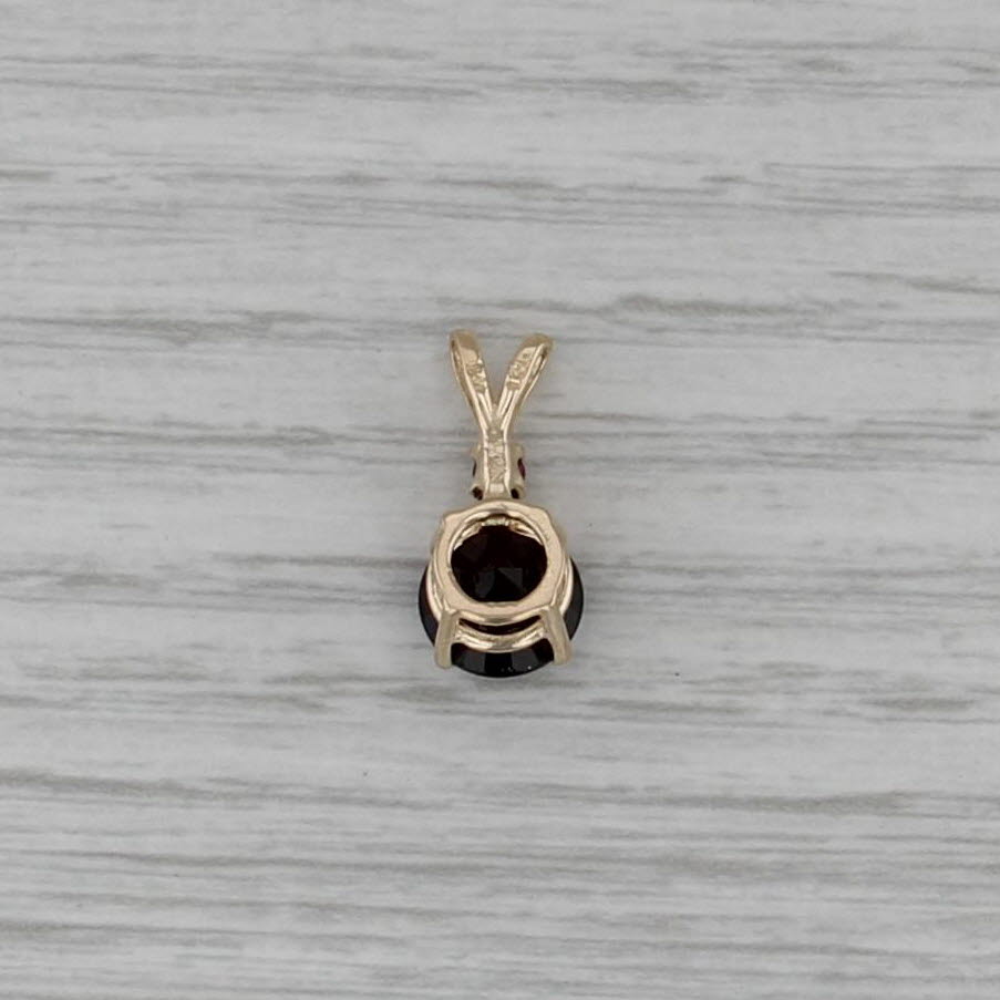 2.43ctw Round Garnet Ruby Small Drop Pendant 14k Yellow Gold