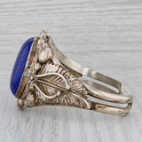 Native American Lapis Lazuli Cuff Bracelet sterling Silver Vintage Signed 6.75"