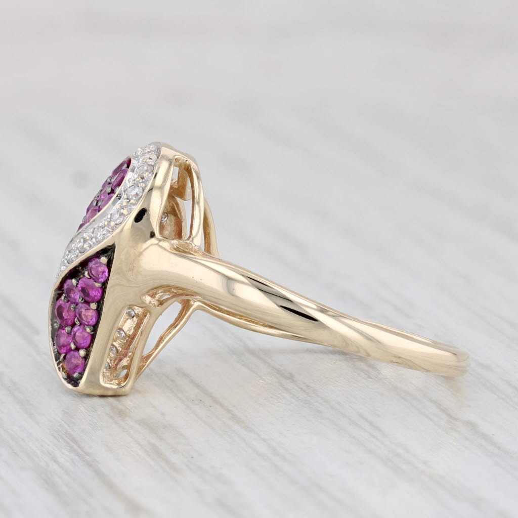 Light Gray 0.86ctw Pink Sapphire Diamond Heart Ring 10k Yellow Gold Size 9.25