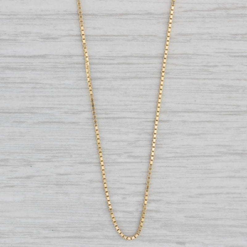20" Box Chain Necklace 14k Yellow Gold 1mm