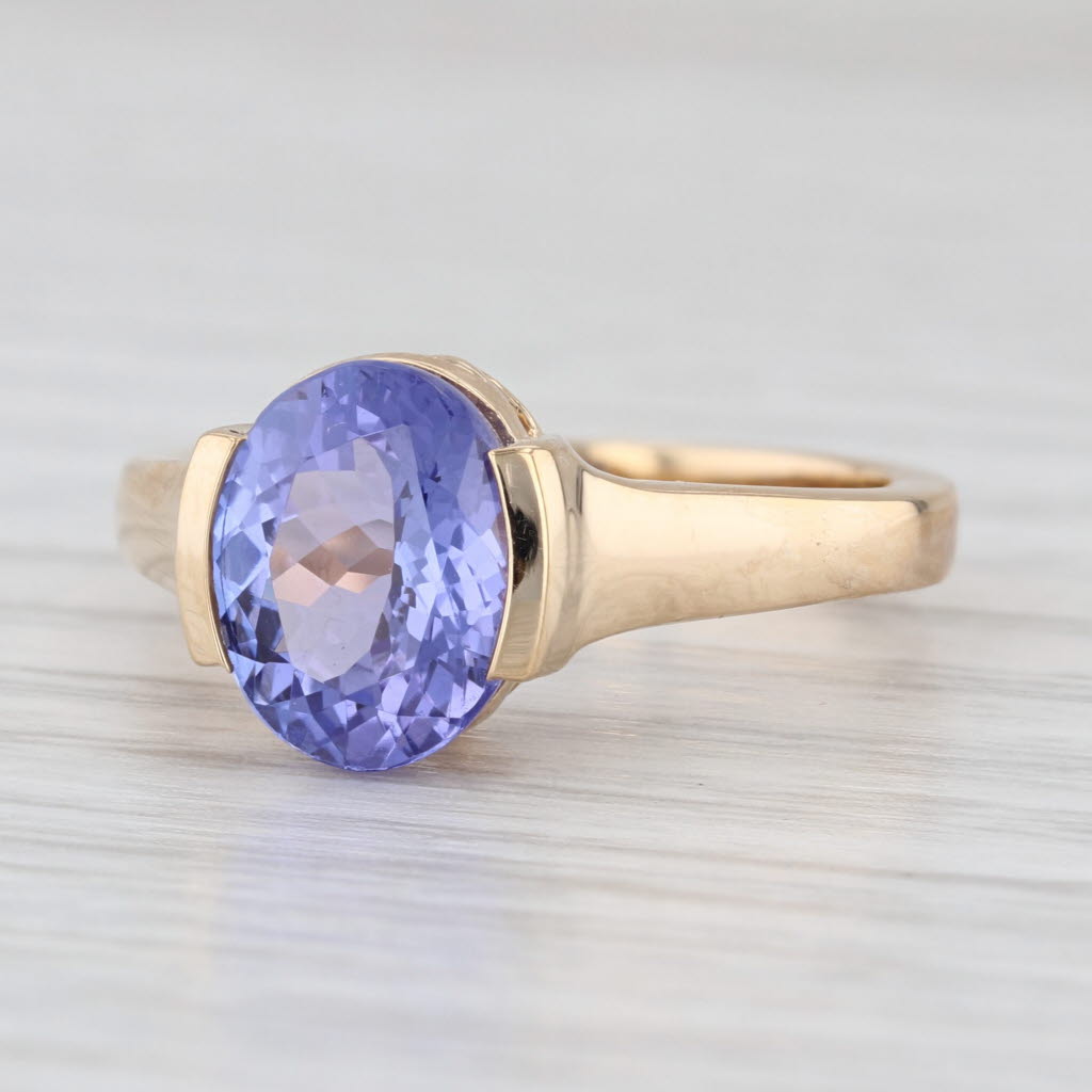 2.75ct Oval Purple Tanzanite Solitaire Ring 14k Rose Gold Size 7
