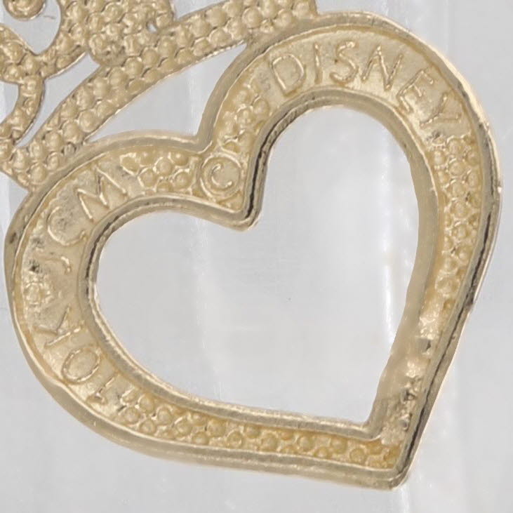 Disney Princess Heart Tiara Charm10k Gold Cartoon Collectible Pendant