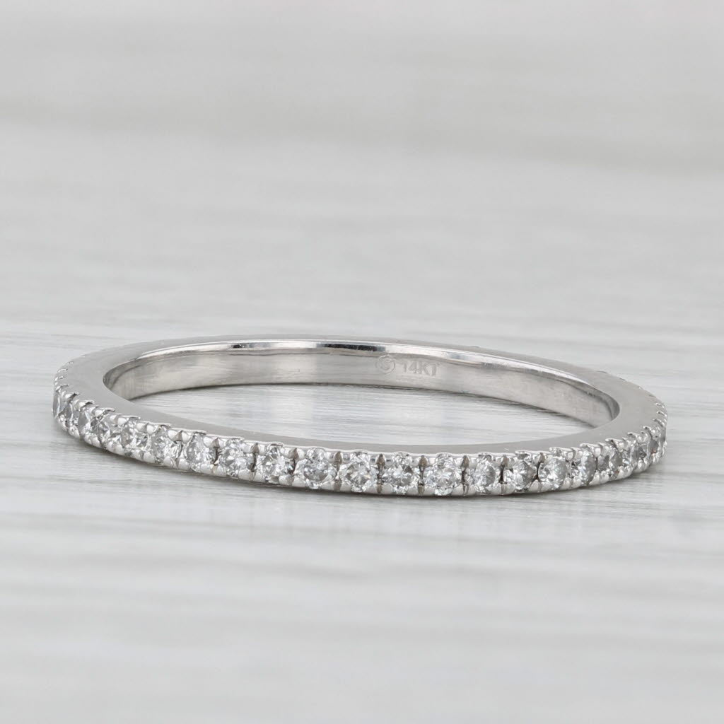 Light Gray 0.42ctw Diamond Eternity Ring 14k White Gold Size 7.25 Stackable Wedding Band