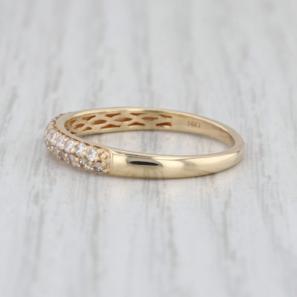 Le Vian Champagne Diamond Wedding Band 14k Gold Stackable Anniversary Ring