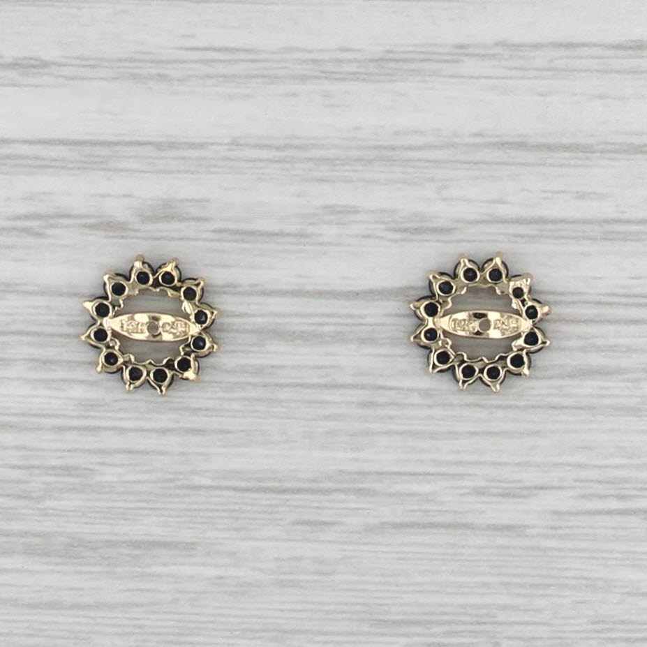 1.20ctw Blue Sapphire Earring Jackets Enhancers 14k Gold for Stud Earrings