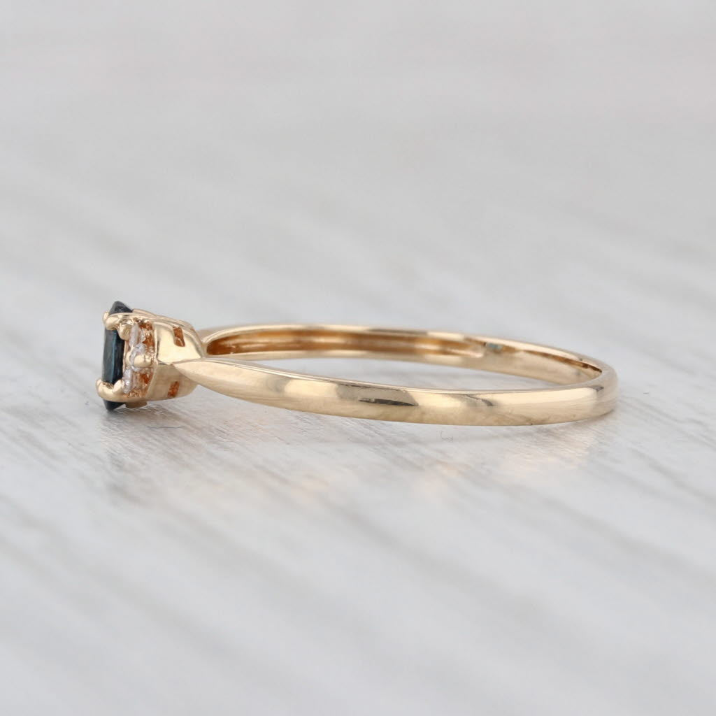 0.23ctw Blue Sapphire Diamond Ring 14k Yellow Gold Size 6.25