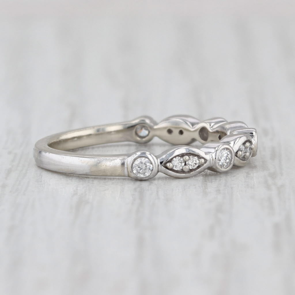 0.25ctw Diamond Stackable Ring 10k White Gold Size 6.5 Wedding Band