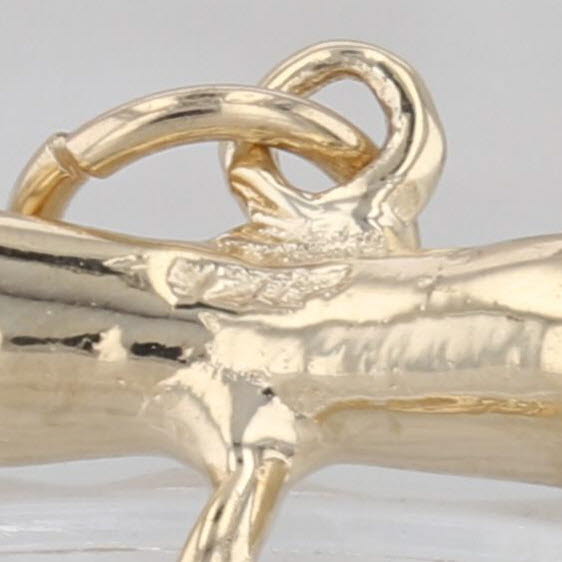 Cork Screw Charm 14k Yellow Gold 3D Pendant