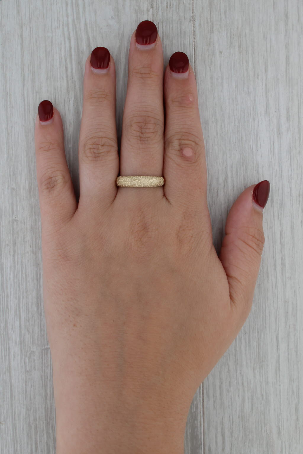 Milor Brushed Gold Ring 14k Yellow Gold Size 10.25 Stackable Wedding Band