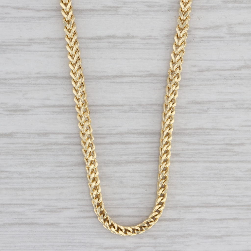 Gray New Wheat Chain Necklace 10k Yellow Gold 24" 2.3mm