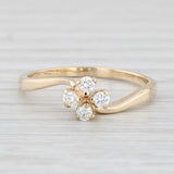 0.14ctw Diamond Cluster Ring 14k Yellow Gold Size 6.25 Bypass Engagement