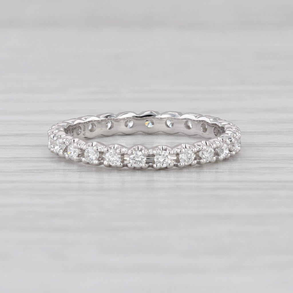 New 0.46ctw Diamond Eternity Ring 14k White Gold Size 5.5 Wedding Stackable Band
