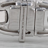 0.92ctw Cubic Zirconia Oval Chain Bracelet Sterling Silver 7" 12mm