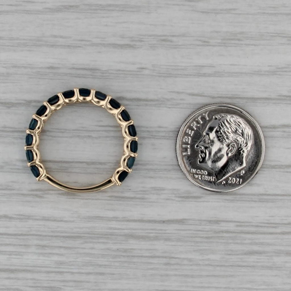 3.40ctw Blue Topaz Ring 14k Yellow Gold Size 6.25 Stackable Band Anniversary