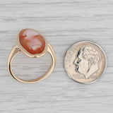Gray Vintage Shell Cameo Ring 14k Yellow Gold Size 6 AS IS