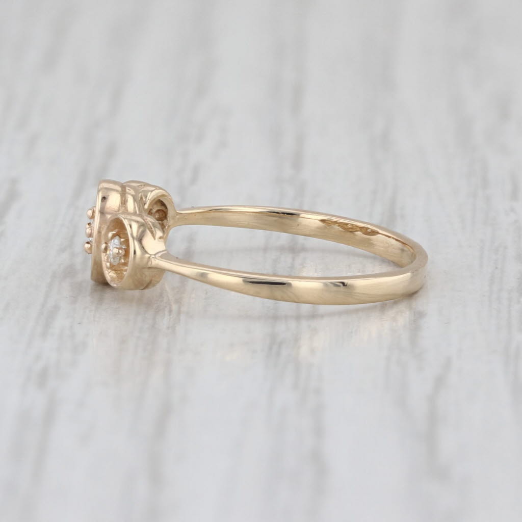 Diamond 3-Stone Circles Ring 10k Yellow Gold Size 4.75