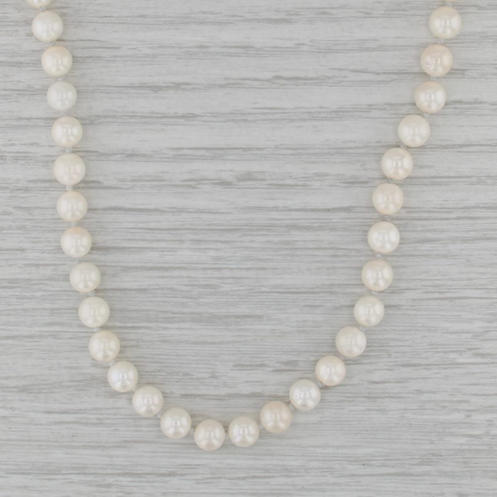 Saltwater Cultured Pearl Single Strand Necklace 14k Yellow Gold 23.25"