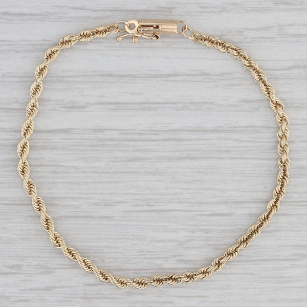 Rope Chain Bracelet 14k Yellow Gold 6.5" 2.5mm