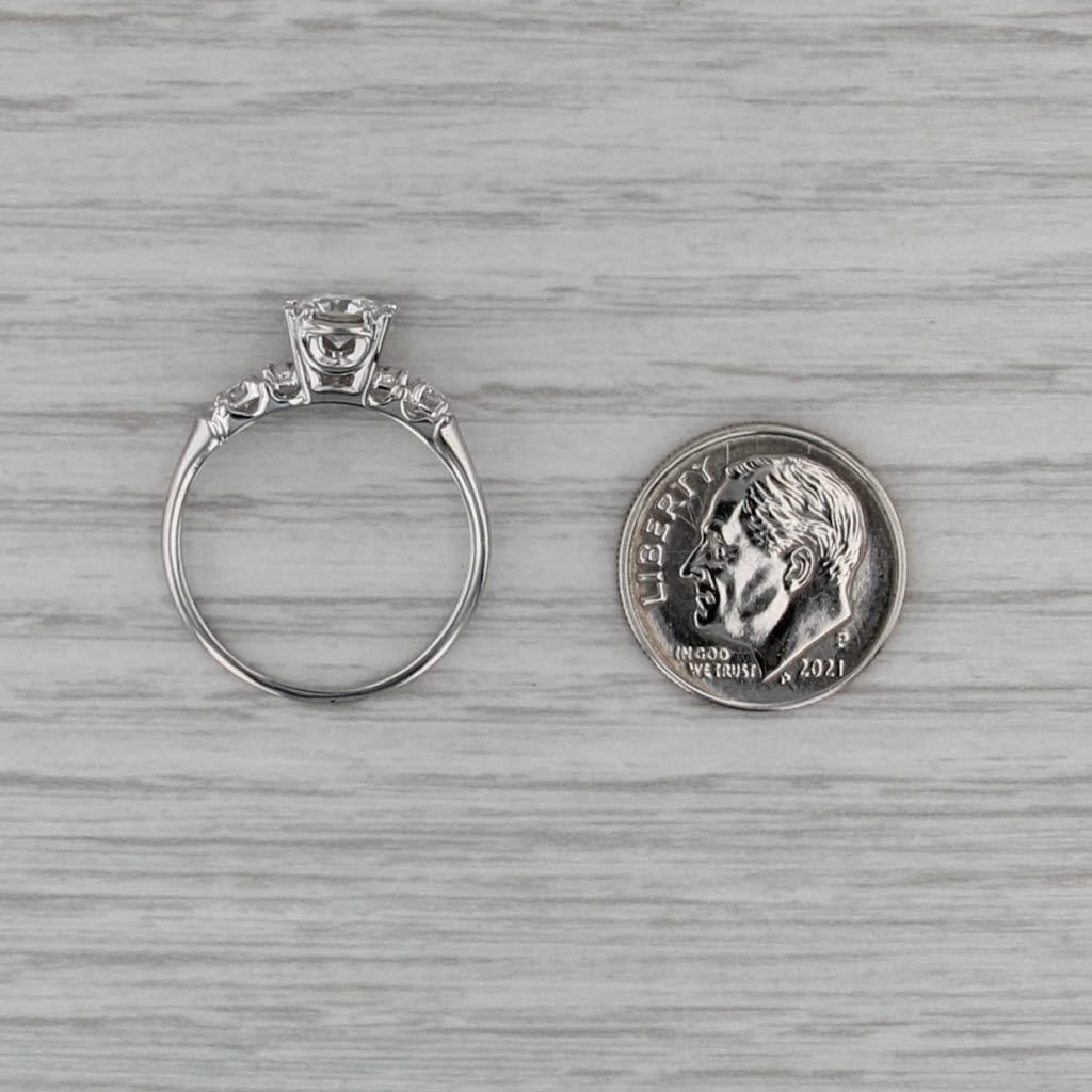 Vintage Round 0.64ctw Diamond Engagement Ring 900 Platinum Size 7.25