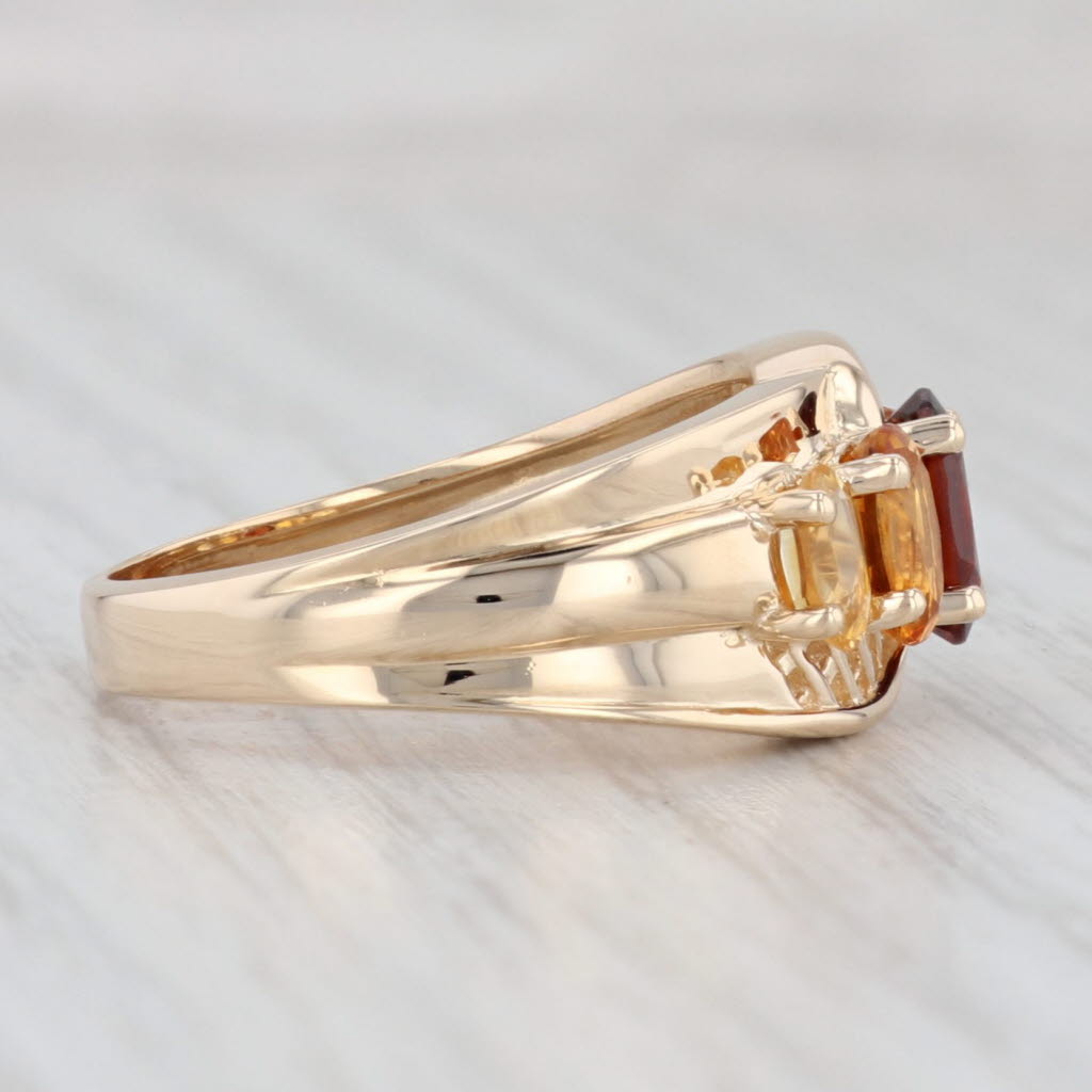 Light Gray 2.25ctw Madeira Citrine Ring 14k Yellow Gold Size 8 Tiered Oval 5-Stone