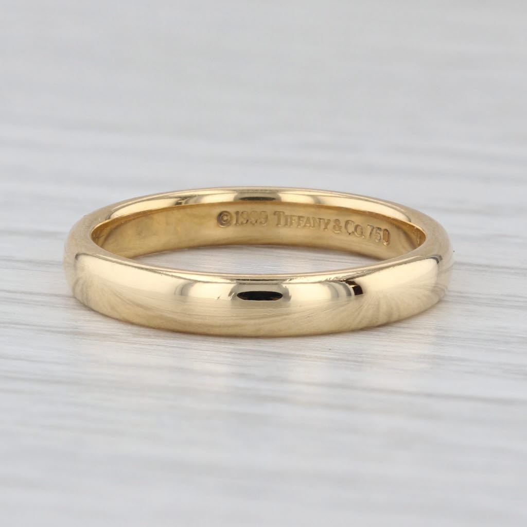 Tiffany & Co Women's Wedding Band 18k Yellow Gold Ring Stackable Size 6 w/ Box