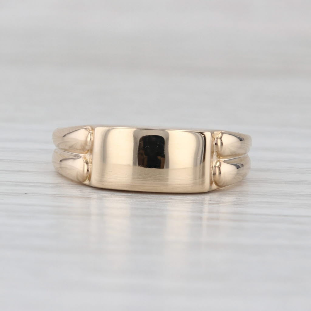 Church & Co Engravable Ring 14k Yellow Gold Size 5.25 Stackable Signet Die Cast