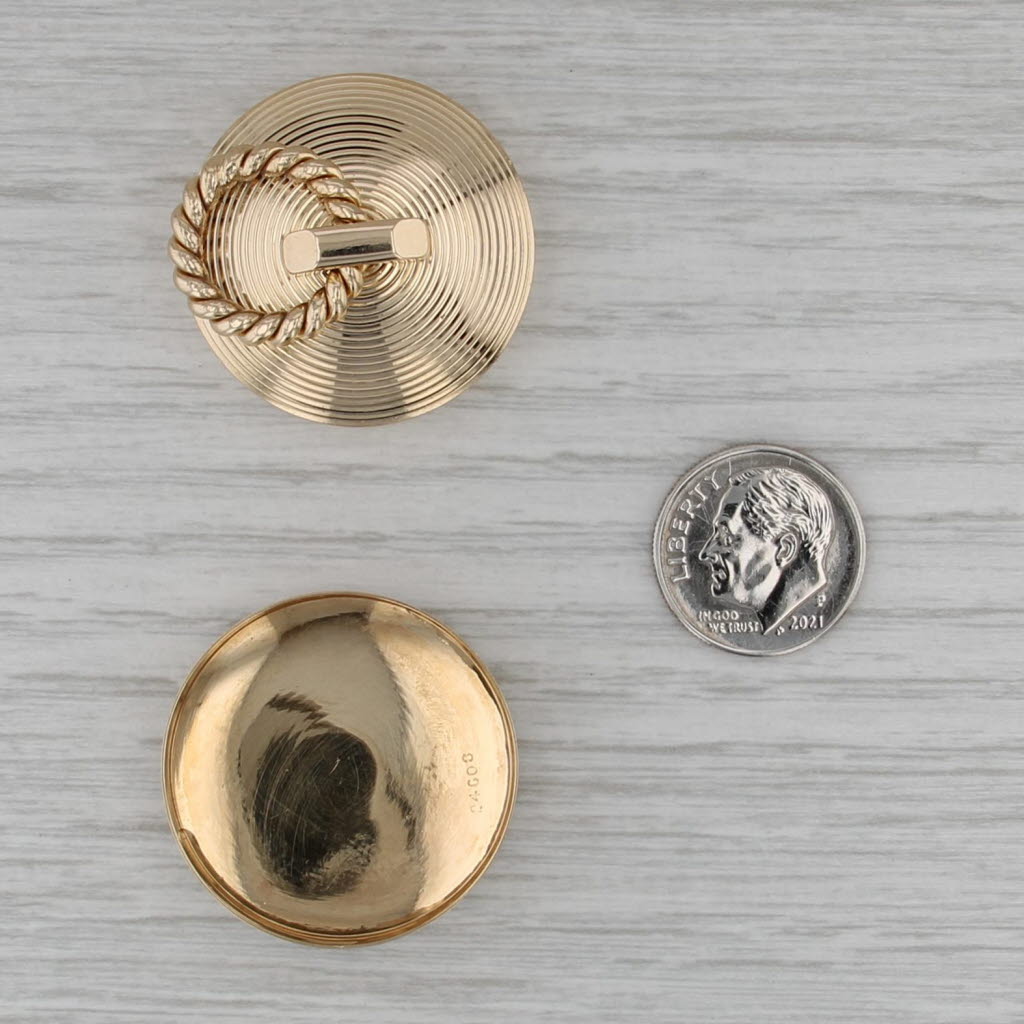 Vintage Cartier Round Pill Trinket Box 14k Yellow Gold Fluted Pattern