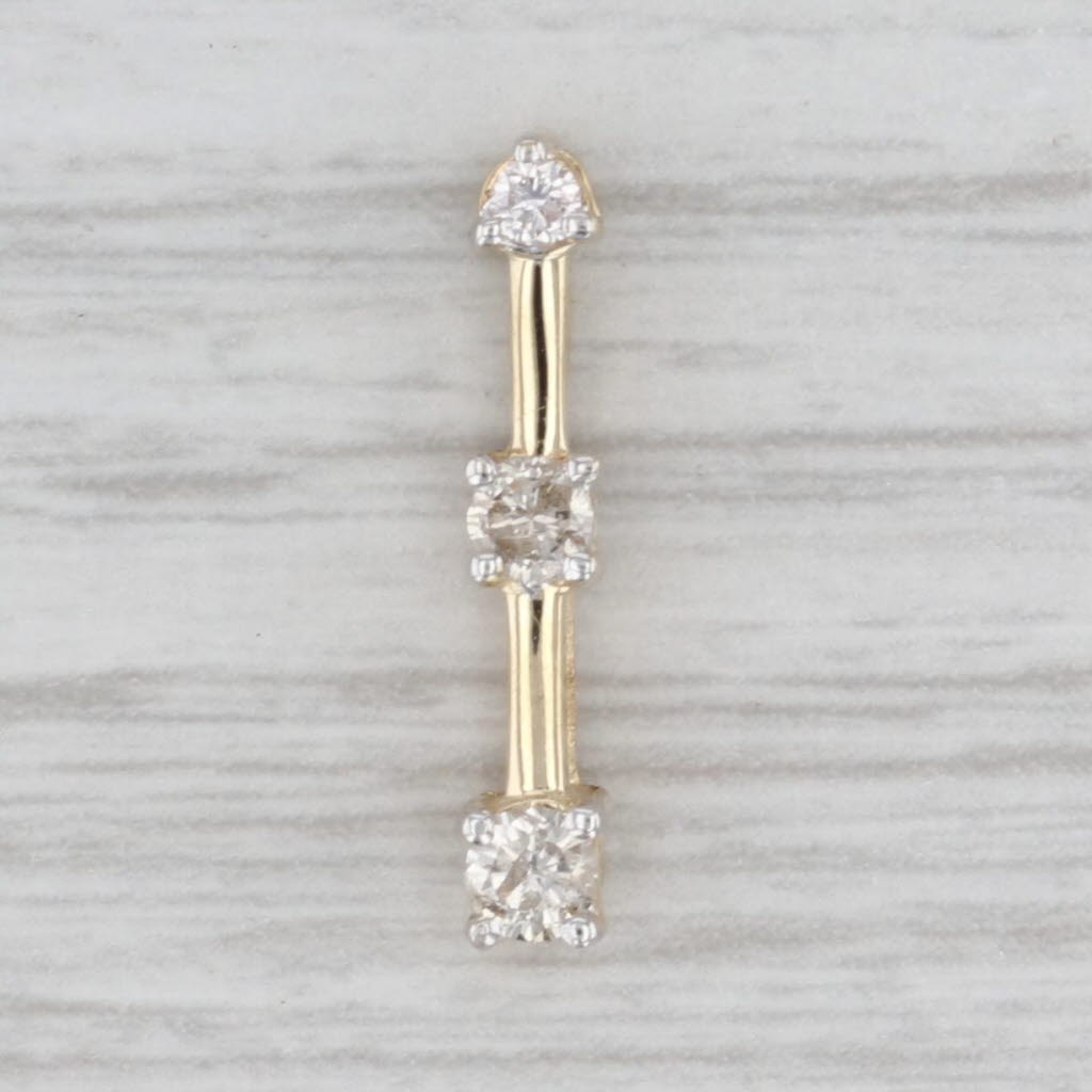 0.22ctw Diamond 3-Stone Journey Pendant 10k Yellow Gold