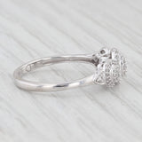 0.35ctw Diamond Cluster Halo Ring 10k White Gold Size 7.25 Engagement