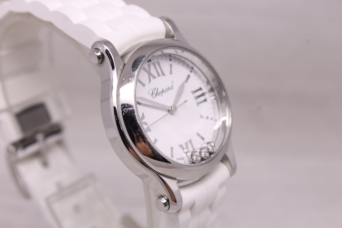 Chopard Happy Sport Floating Diamonds 30mm Steel Quartz Watch ref. 8590 Swiss