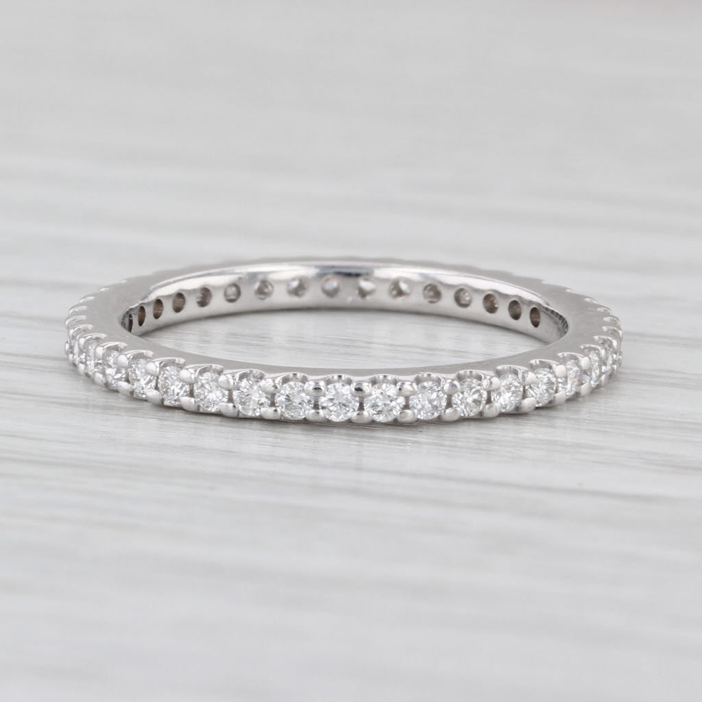 0.60ctw Diamond Eternity Wedding Band Stackable Anniversary Ring 14k White Gold
