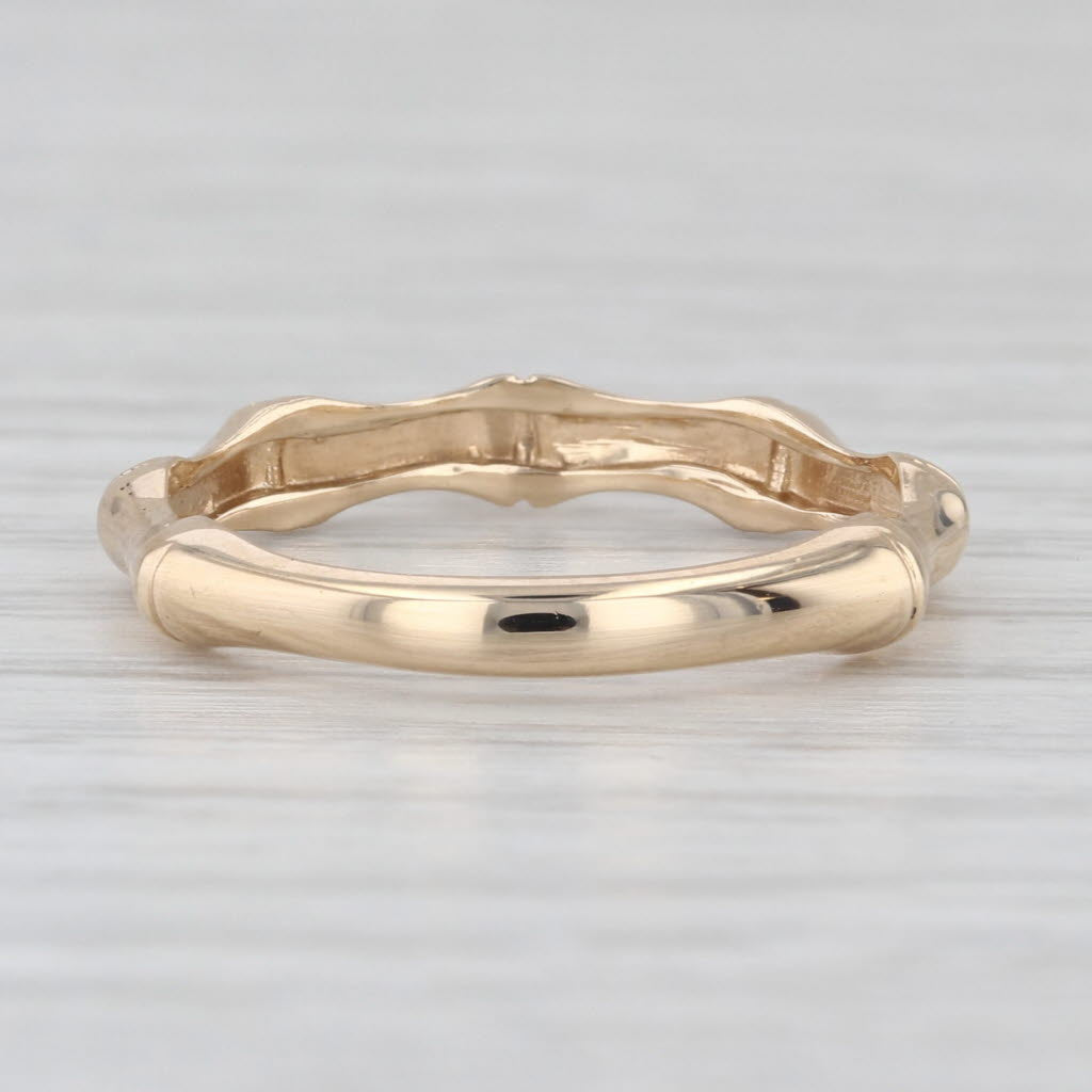 Bamboo Pattern Ring 10k Yellow Gold Stackable Size 6.7-7 Band Bridal