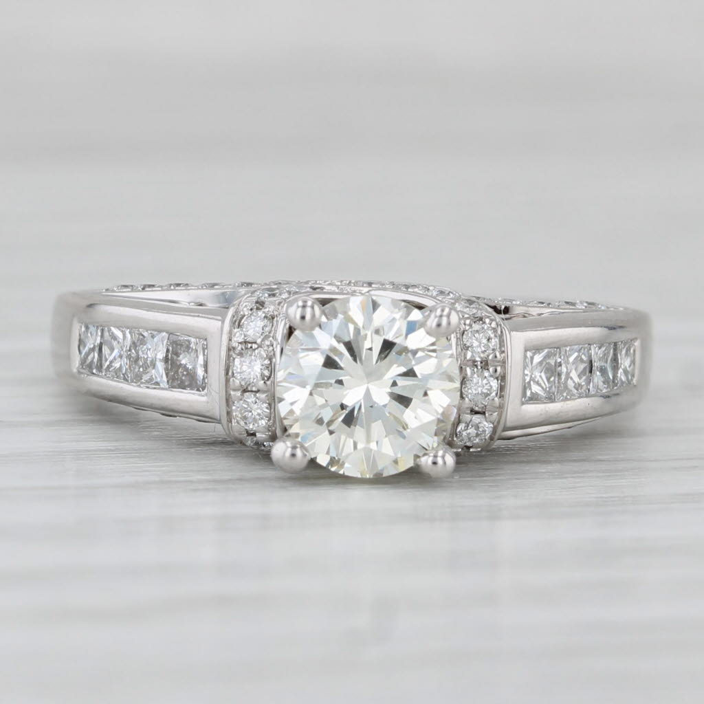 Tolowsky 1.90ctw Diamond Engagement Ring 14k White Gold Size 6.75 GIA