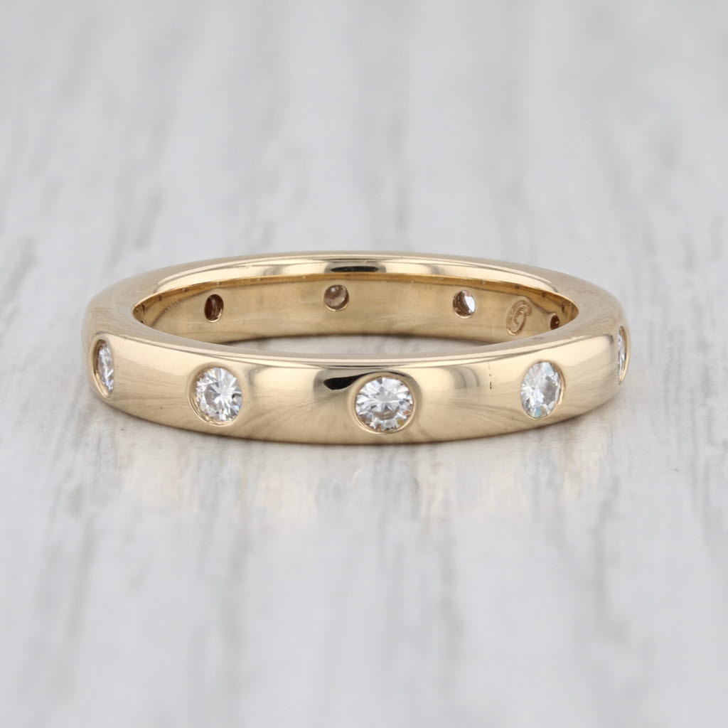 0.60ctw Moissanite Eternity Ring 14k Yellow Gold Size 8 Stackable Wedding Band
