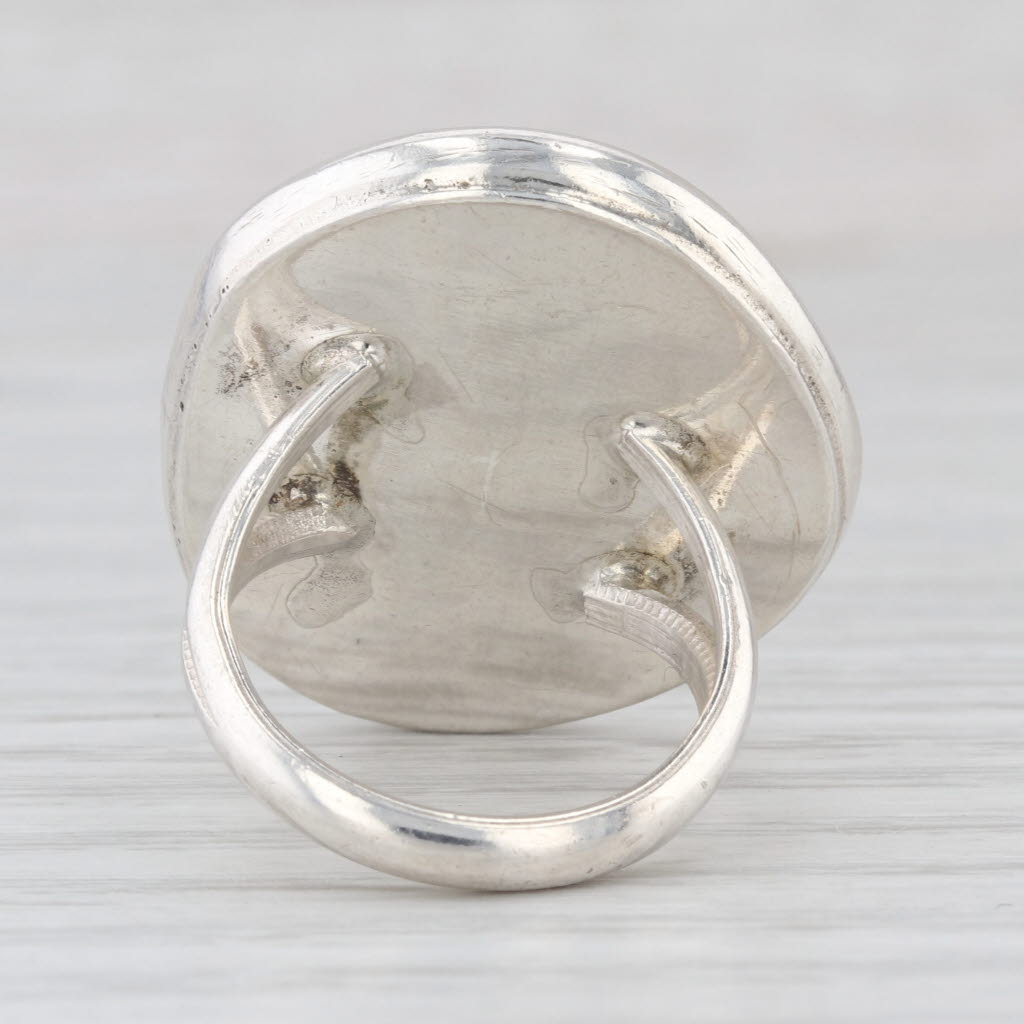 Vintage Turquoise Cabochon Ring Sterling Silver Native American Size 6