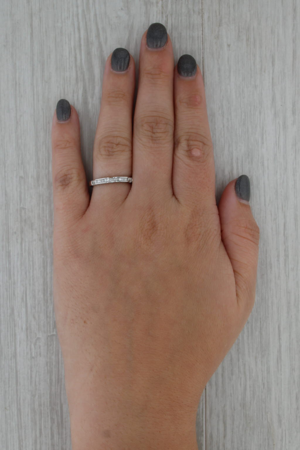 0.29ctw Diamond Wedding Band 14k White Gold Stackable Anniversary Ring Size 7