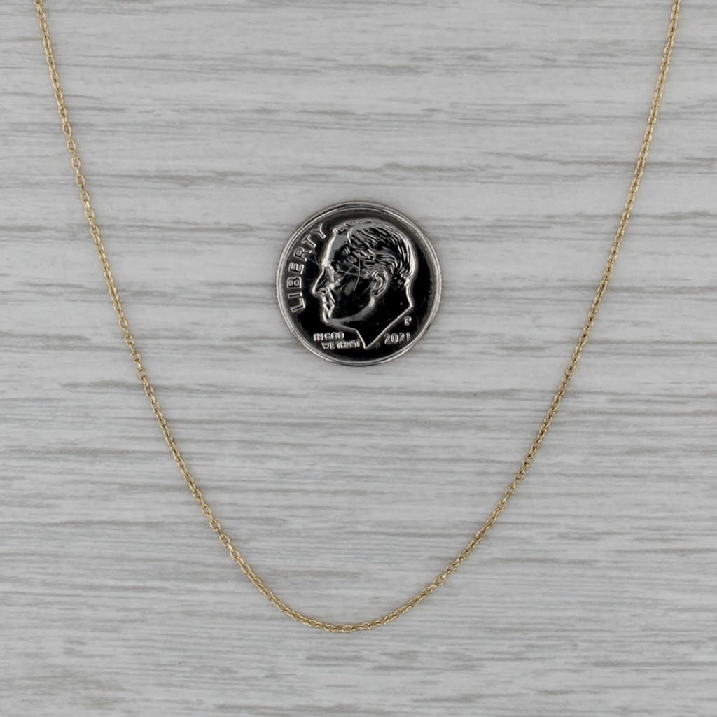 15.75" 1mm Cable Chain Necklace 18k Yellow Gold