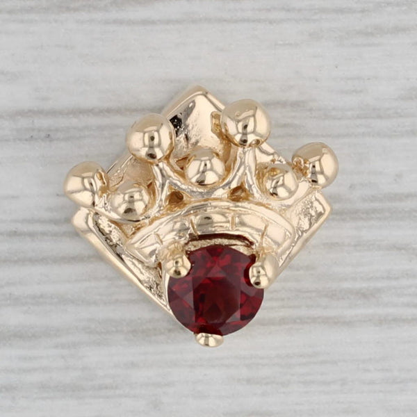 Richard Klein 0.63ct Garnet Crown Slide Bracelet Charm 10k Yellow Gold
